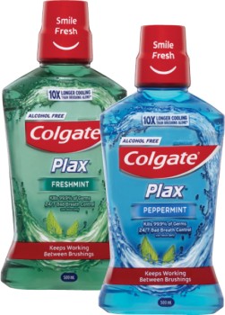 Colgate+Plax+Fresh+Mint+or+Peppermint+Mouthwash+500mL