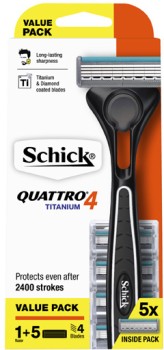 Schick+Quattro+4+Titanium+Razor+Kit+with+5+Refill+Blades+1+Each