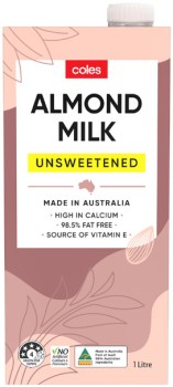 Coles+Unsweetened+Almond+Milk+1+Litre