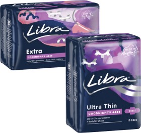 Libra+Goodnights+with+Wings+Ultra+Thin+or+Extra+Pads+10+Pack