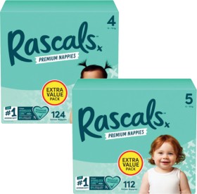 Rascals+Mega+Premium+Nappies+100+Pack-136+Pack