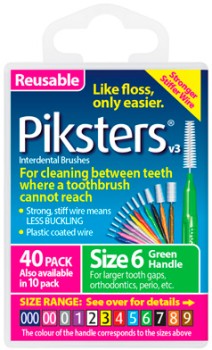 Piksters+Interdental+Brush+Size+6+40+Pack