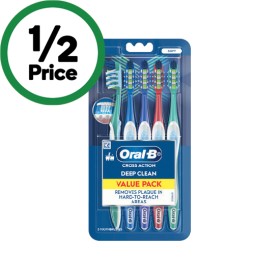 Oral-B-Cross-Action-7-Benefits-Toothbrush-Pk-5 on sale