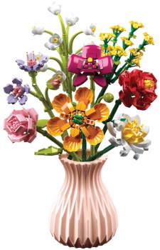 Flower+Love+Pink+Vase+Large+Bouquet+%28109pcs%29