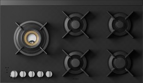 Asko+90cm+5+Burn+Gas+Hob+-+Volcano+Matte+Black