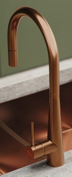 Oliveri+%26%23039%3BEssente%26%23039%3B+Copper+Goose+Neck+Pull+Out+Mixer