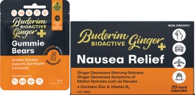 Buderim-BioActive-Ginger-Gummie-Bears-or-Nausea-Relief-20-Capsules on sale