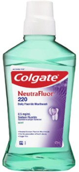 Colgate-Neutrafluor-Mouth-Rinse-Mint-220-Alcohol-Free-473ml-X-6 on sale