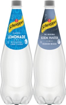 Schweppes+Mixers%2C+Soft+Drink+or+Natural+Mineral+Water+1.1+Litre+Selected+Varieties
