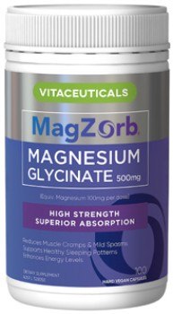 Vitaceuticals+MagZorb+Magnesium+Glycinate+500mg+Capsules+100+Pack