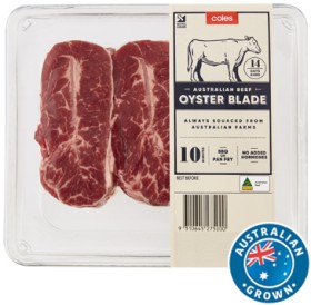 Coles+Australian+No+Added+Hormones+Beef+Oyster+Blade+Steak+500g