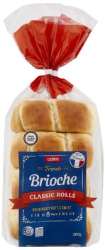 Coles+Brioche+Classic+Rolls+8+Pack+280g