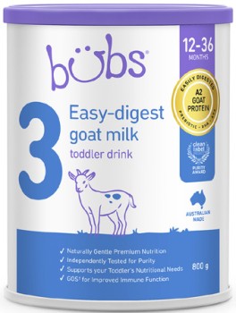 Bubs+Goat+Milk+Stage+3+Toddler+Milk+Drink+800g