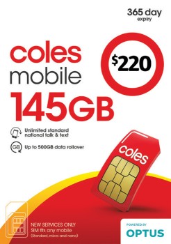 NEW+Coles+Mobile+%24220+Prepaid+SIM