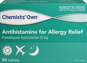 Chemists%26rsquo%3B+Own+Antihistamine+for+Allergy+Relief+25mg+50+Tablets%E2%AC%96