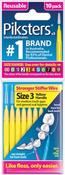 Piksters+Interdental+Brushes+10+Pack+-+Size+3