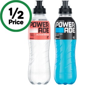 Powerade-Drink-Flo-Cap-or-Active-Water-600ml on sale