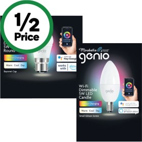 Mirabella+Genio+Wi-Fi+Dimmable+5W+LED+Pk+1