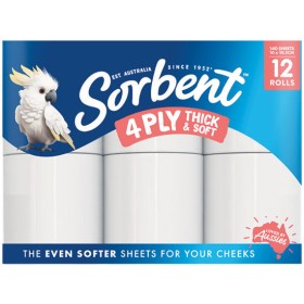 Sorbent+Thick+%26amp%3B+Soft+4+Ply+Toilet+Paper+Pk+12