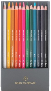 Born-Premium-Watercolour-Pencils-12-Pack on sale