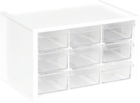 Otto+Small+Desktop+Organiser+with+9+Drawers+-+White
