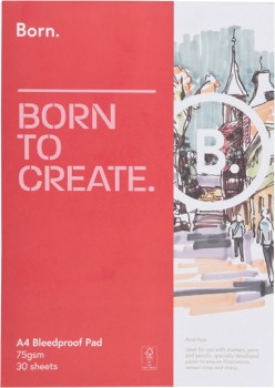 Born+A4+Bleed-Proof+Pad+75gsm+30+Page