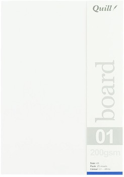 Quill+A5+200gsm+Board+25+Pack+-+White
