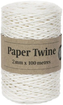 Gift+Packaging+Paper+Twine+2mm+X+100m+-+White