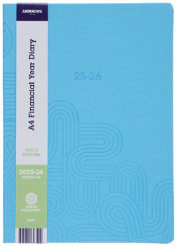 J.Burrows+A4+Week-To-View+Embossed+DiaryFY25%2F26+-+Teal