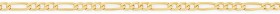 9ct+Gold+19cm+Solid+Figaro+3%2B1+Bracelet