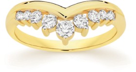 Alora+10ct+Gold+1%2F2+Carat+TW+Lab+Grown+Diamond+V+Shape+Ring