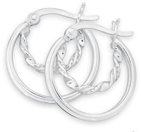 Sterling+Silver+Twist+Hoop+Earrings