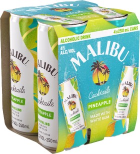 NEW+Malibu+and+Pineapple+250mL+Cans