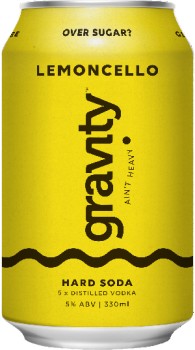 NEW+Gravity+Hard+Soda+Lemoncello+330mL+Cans