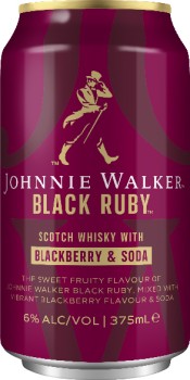 NEW+Johnnie+Walker+Black+Ruby+Soda+Can+375mL