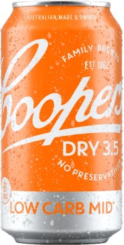 Coopers+Dry+3.5+Lager+Cans+375mL