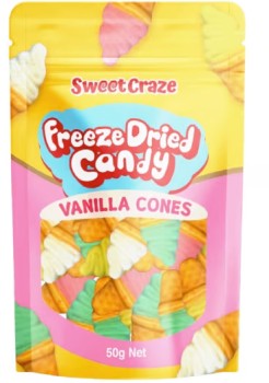 Sweet+Craze+Freeze+Dried+Candy+Vanilla+Cones+50g