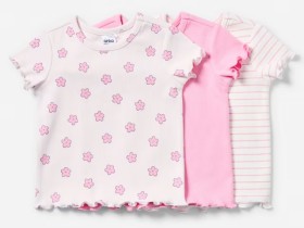 3+Pack+Short+Sleeve+Ribbed+T-Shirt