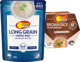 SunRice+90+Seconds+Microwave+Rice+250g+or+Quick+Cups+Rice+2+Pack+Selected+Varieties