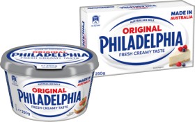 Philadelphia+Fresh+Creamy+Taste+Spreadable+or+Cheese+Block+250g+Selected+Varieties