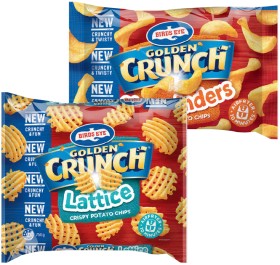 Birds-Eye-Golden-Crunch-Lattice-or-Sidewinders-Potato-Chips-750g on sale