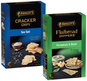 Arnott%26rsquo%3Bs+Cracker+Chips%2C+Sourdough+Crisps+150g+or+Flatbread+Dippers+130g+Selected+Varieties
