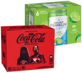 Coca%E2%80%91Cola%2C+Mount+Franklin+or+Deep+Spring+6x250mL+Selected+Varieties