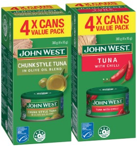 John+West+Tuna+4x95g+Selected+Varieties