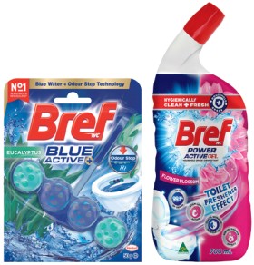 Bref+Rim+Block+Toilet+Cleaner+Active+50g+or+Gel+600%E2%80%91700mL+Selected+Varieties