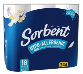 Sorbent+Hypo%E2%80%91Allergenic+Toilet+Tissue+3+Ply+18+Pack