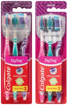 Colgate+Zig+Zag+Toothbrush+3+Pack+or+Sensitive+Pro%E2%80%91Relief+Toothpaste+110g+Selected+Varieties%2A%2A
