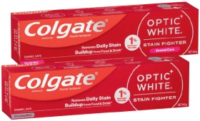 Colgate+Optic+White+Toothpaste+140g%2C+SlimSoft+Advanced+Toothbrush+or+Gentle+Clean+Soft+2+Pack+Selected+Varieties