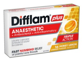 Difflam+Plus+Sore+Throat+Relief+Lozenges+16+Pack+Selected+Varieties%2A