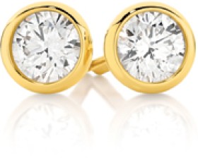 Alora-9ct-Gold-Lab-Grown-Diamond-Bezel-Stud-Earrings on sale